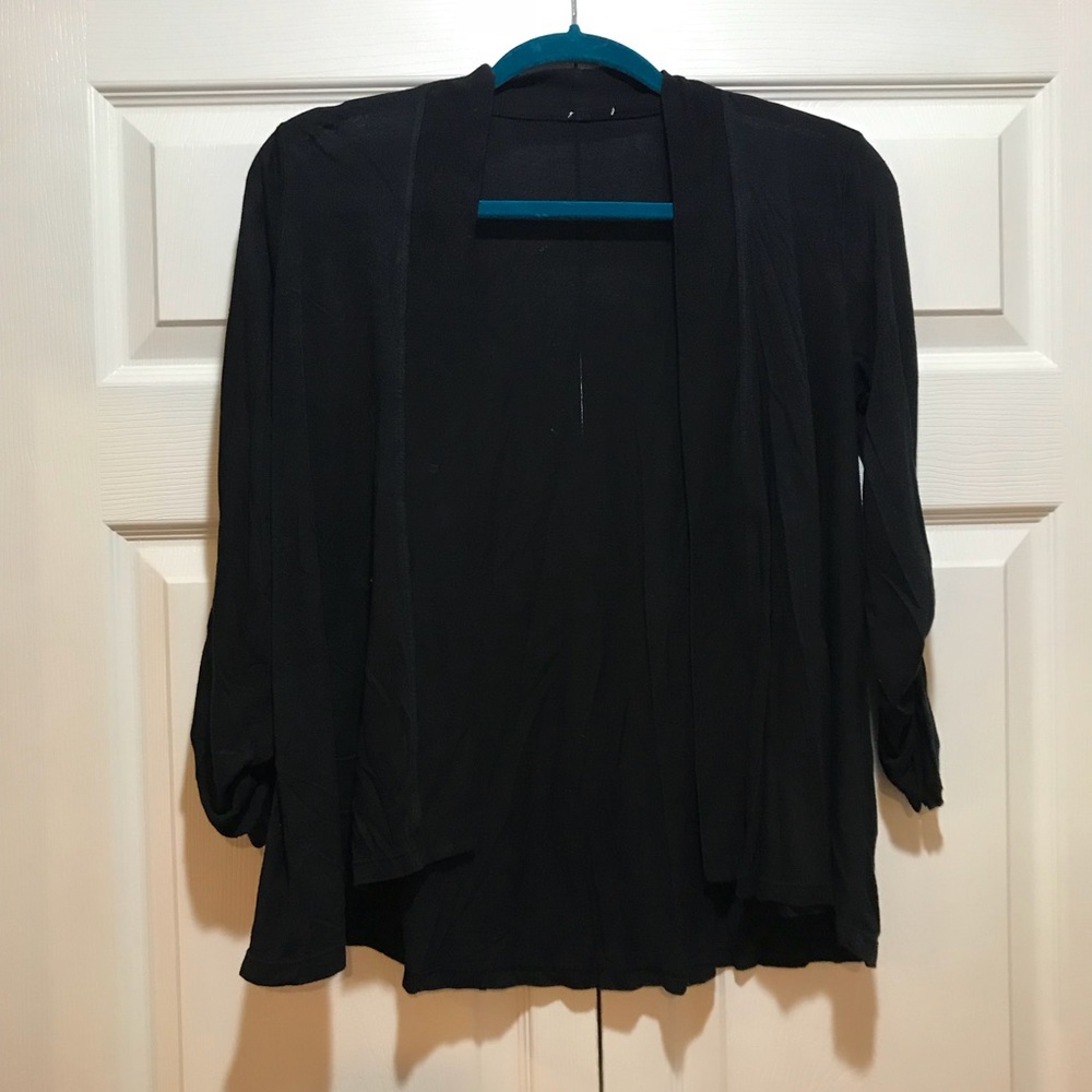 Black Half-Sleeve Cardigan